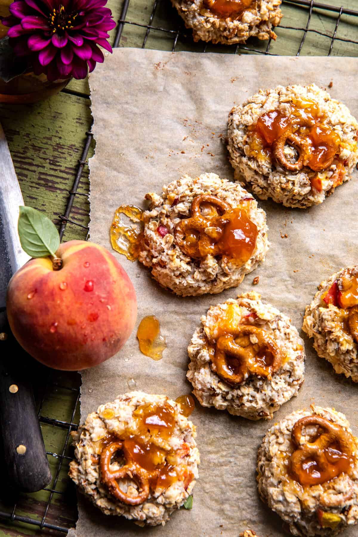 6 Ingredient Peach Magic Cookies | halfbakedharvest.com