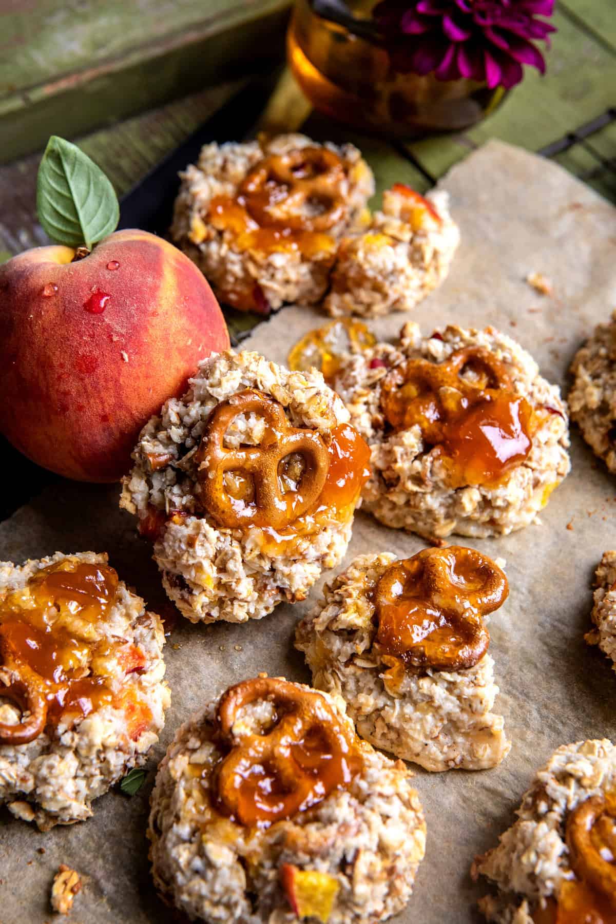 6 Ingredient Peach Magic Cookies | halfbakedharvest.com