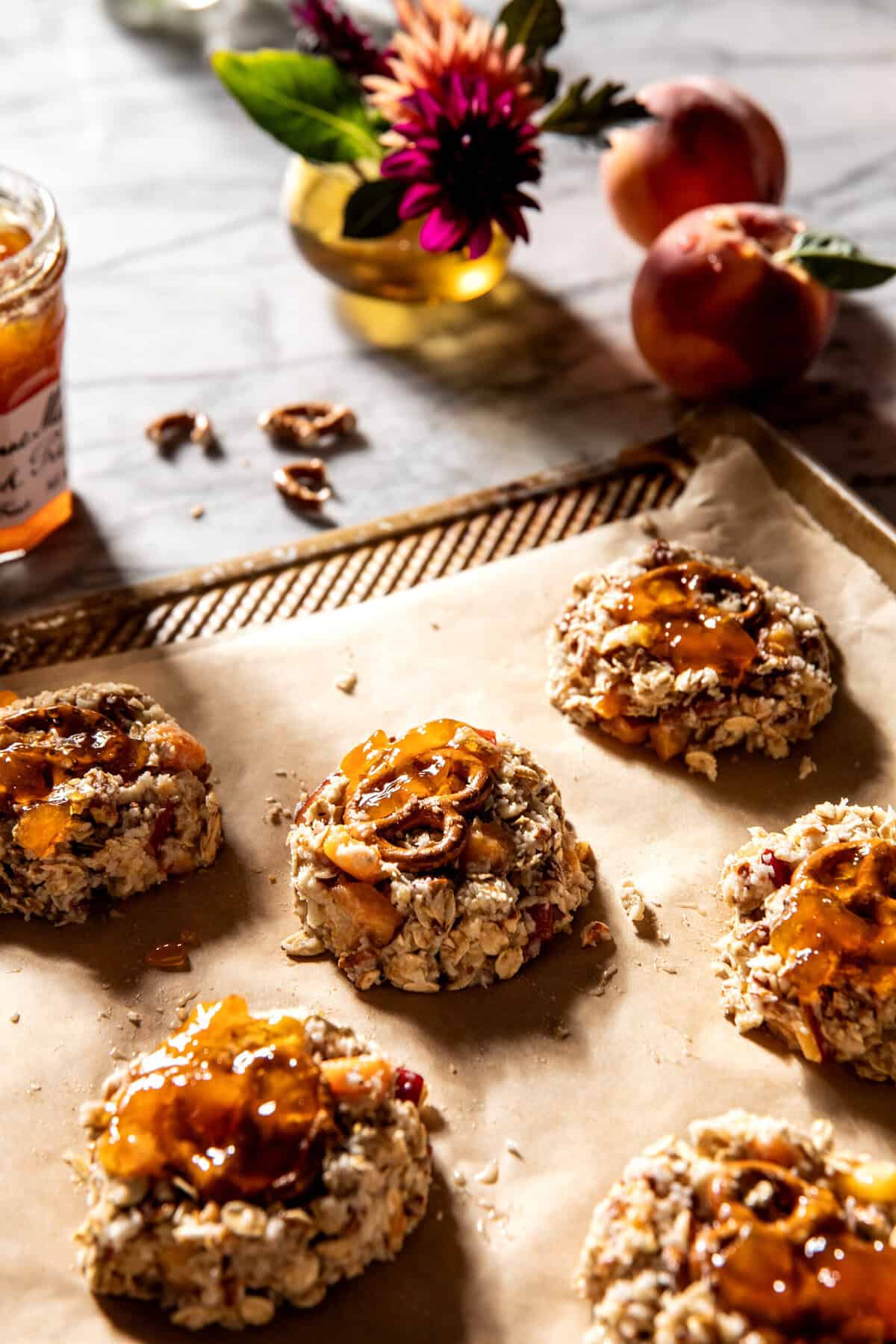 6 Ingredient Peach Magic Cookies | halfbakedharvest.com