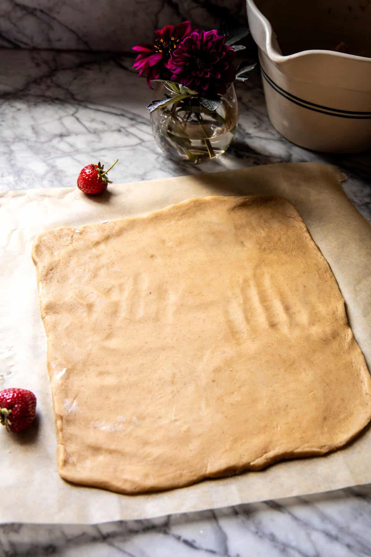 Frosted Soft Brown Sugar Strawberry Bars | halfbakedharvest.com