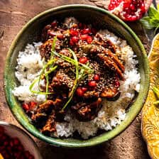 Crockpot Sticky Sesame Ginger Chicken | halfbakedharvest.com