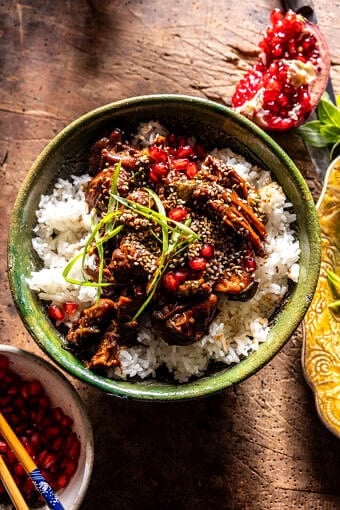 Crockpot Sticky Sesame Ginger Chicken | halfbakedharvest.com
