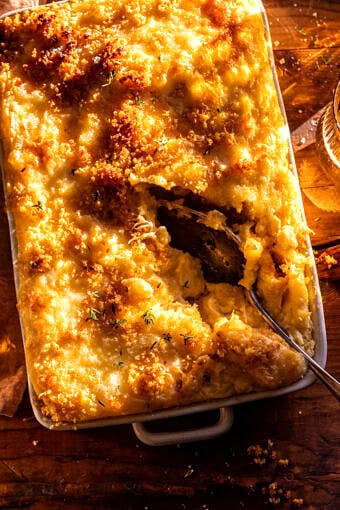 Cheesy Mashed Potato Casserole | halfbakedharvest.com