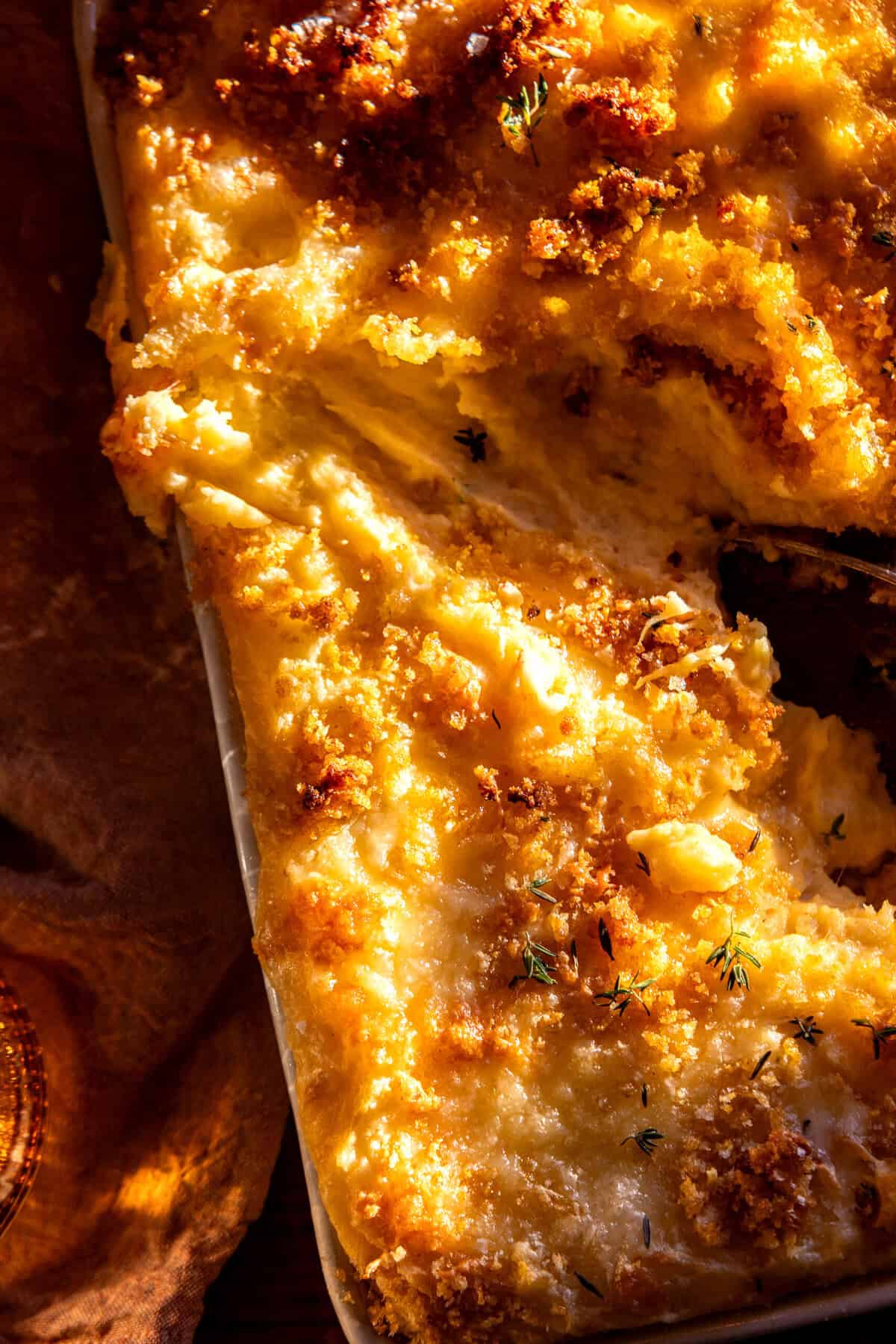 Cheesy Mashed Potato Casserole | halfbakedharvest.com