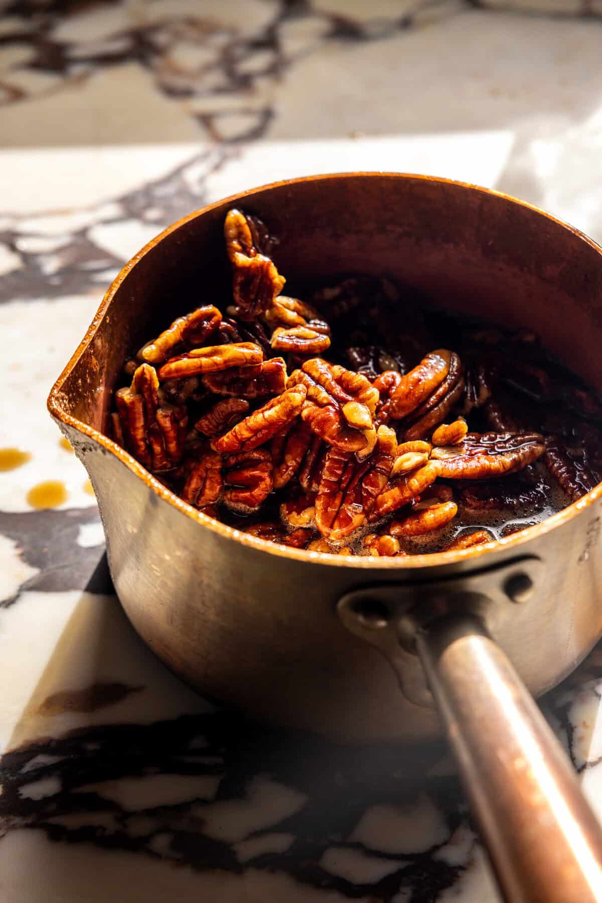 Gooey Salted Brown Sugar Maple Pecan Cookie Pie Bars | halfbakedharvest.com