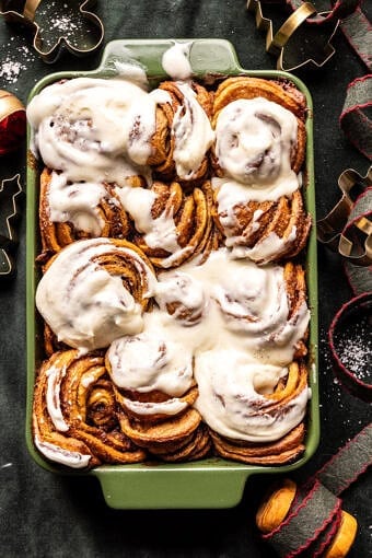 Frosted Gingerbread Cinnamon Rolls | halfbakedharvest.com