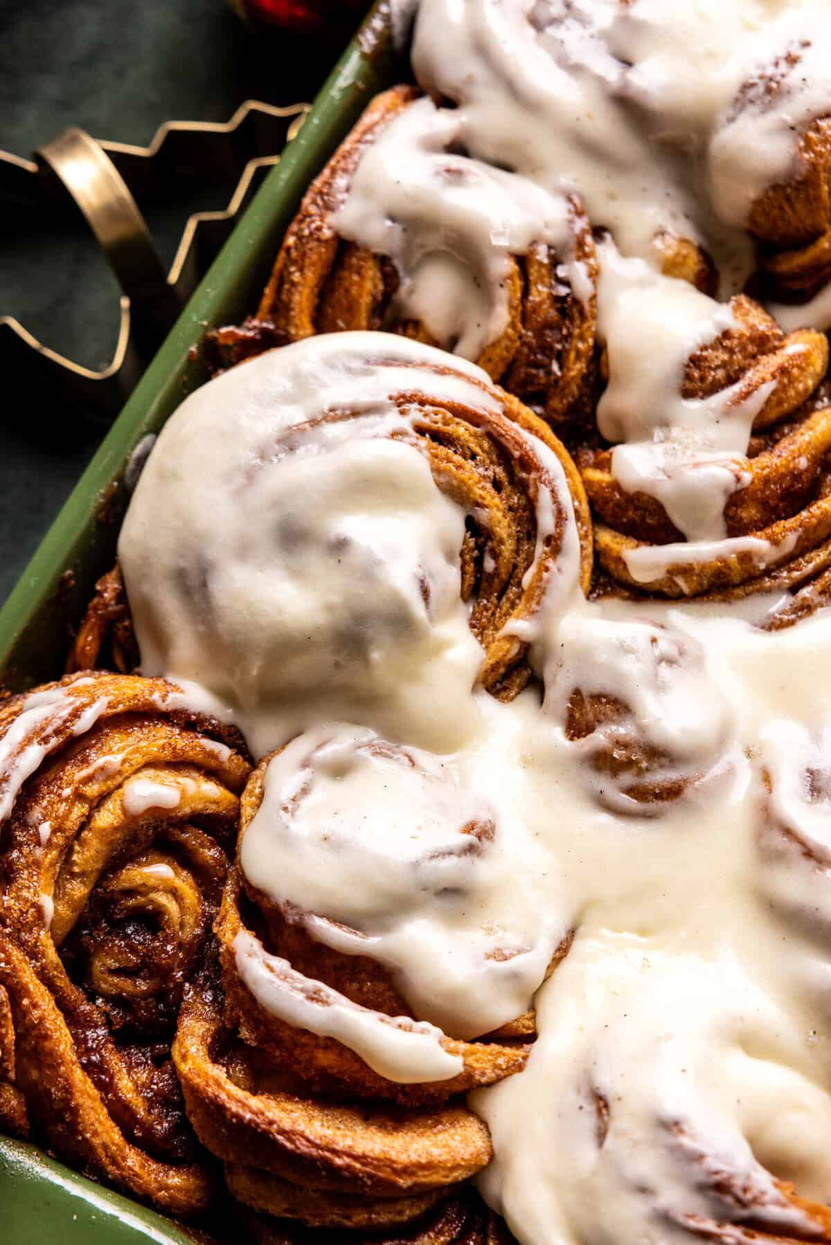 Frosted Gingerbread Cinnamon Rolls | halfbakedharvest.com