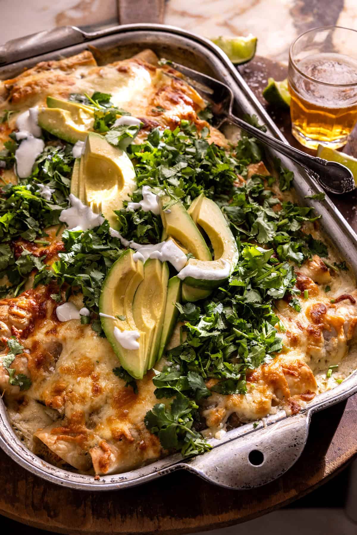 White Chicken Poblano Enchiladas | halfbakedharvest.com