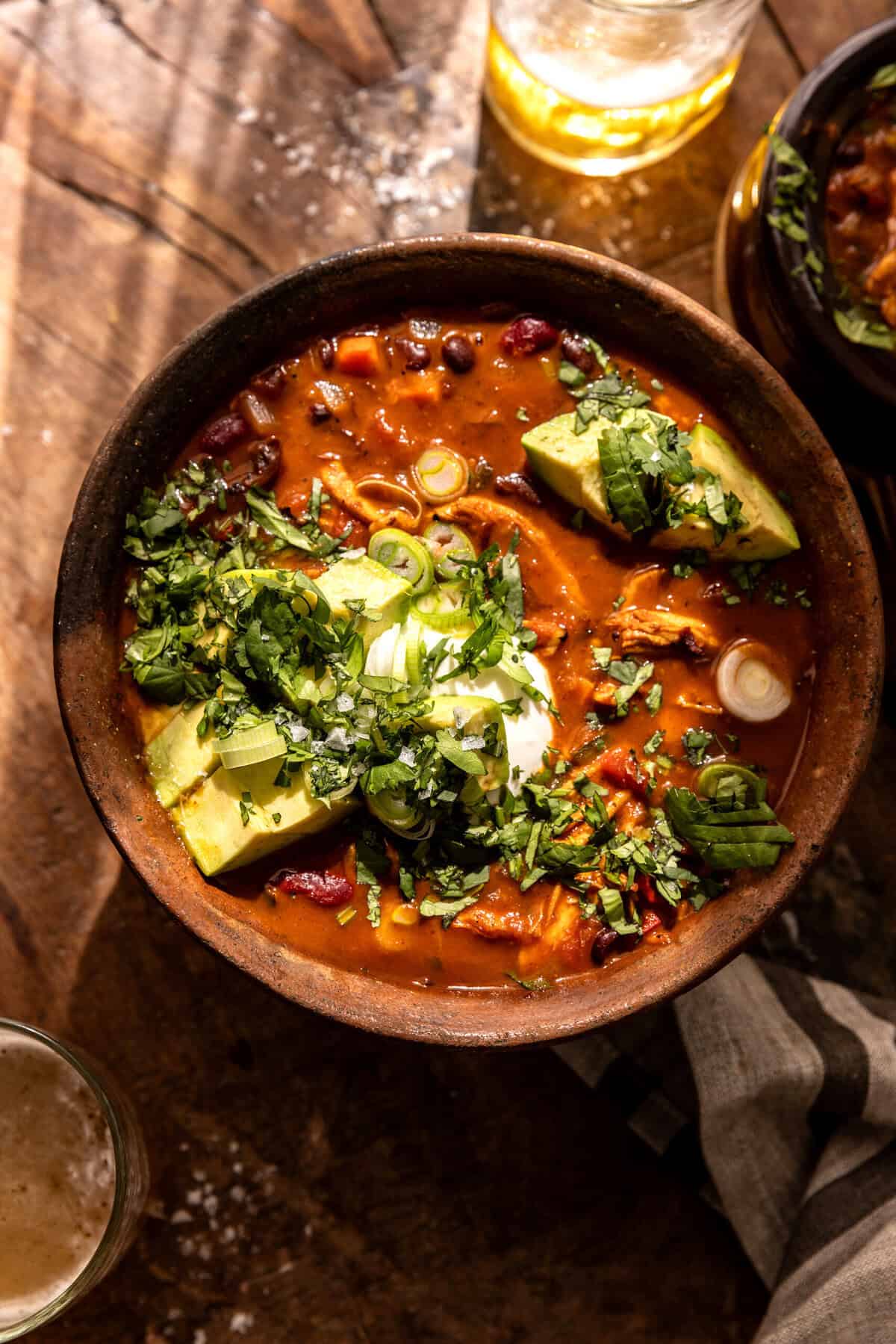 Healthy Cheddar Chicken Chili | halfbakedharvest.com