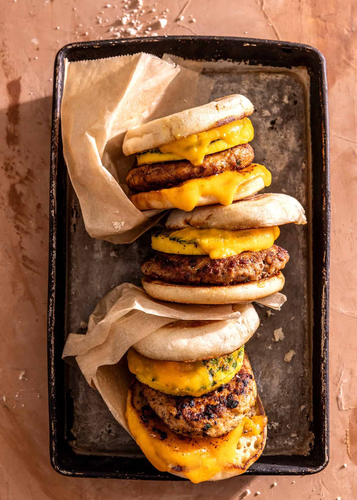 Chicken and Egg Freezer Breakfast Sandwiches | halfbakedharvest.com
