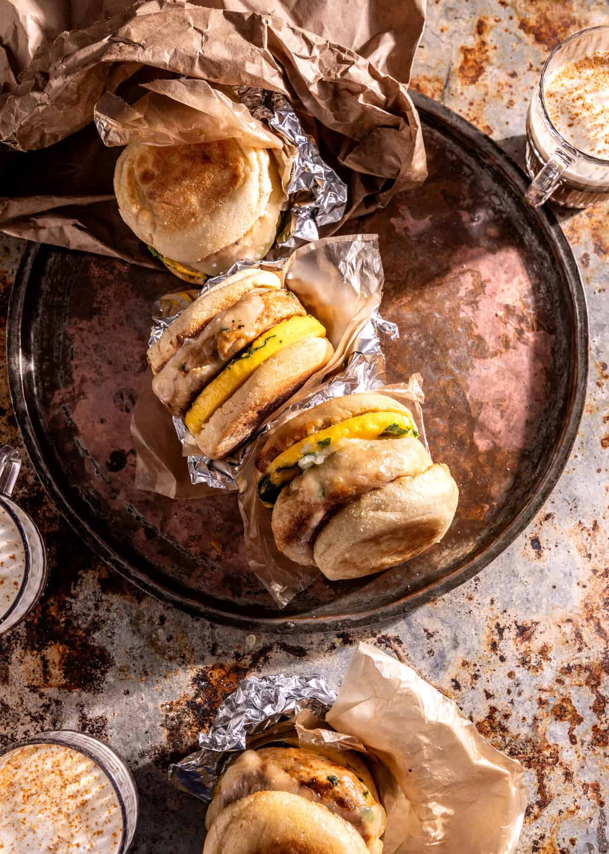 Chicken and Egg Freezer Breakfast Sandwiches | halfbakedharvest.com