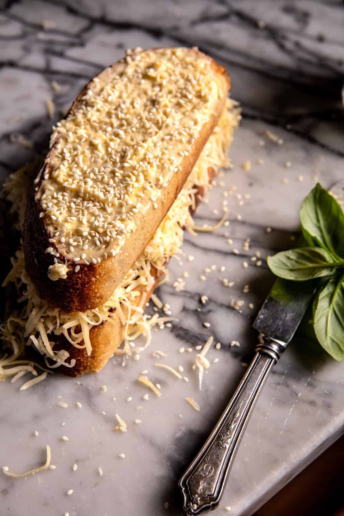 Everything Cheddar, Tomato, and Brie Grilled Cheese | halfbakedharvest.com