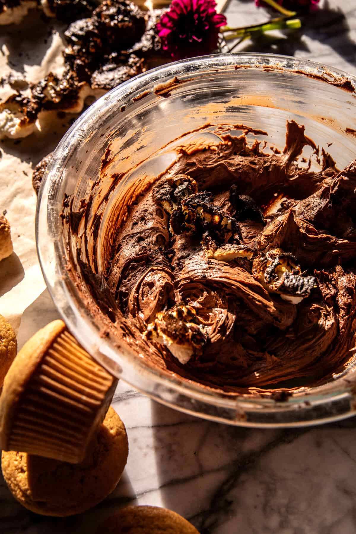 Vanilla Bean Cupcakes with Whipped Chocolate Marshmallow Frosting | halfbakedharvest.com