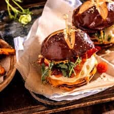 Greek Burgers with Harissa Mayo | halfbakedharvest.com