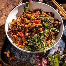 30 Minute Thai Red Curry Basil Beef Noodles | halfbakedharvest.com