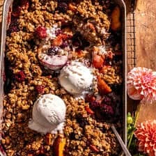 Brown Sugar Caramel Blackberry Peach Crisp with Double the Crumble | halfbakedharvest.com