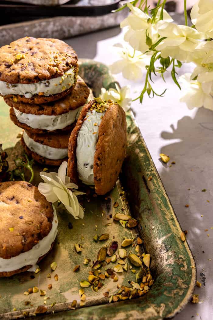 Pistachio Cookie Ice Cream Sandwiches | halfbakedharvest.com