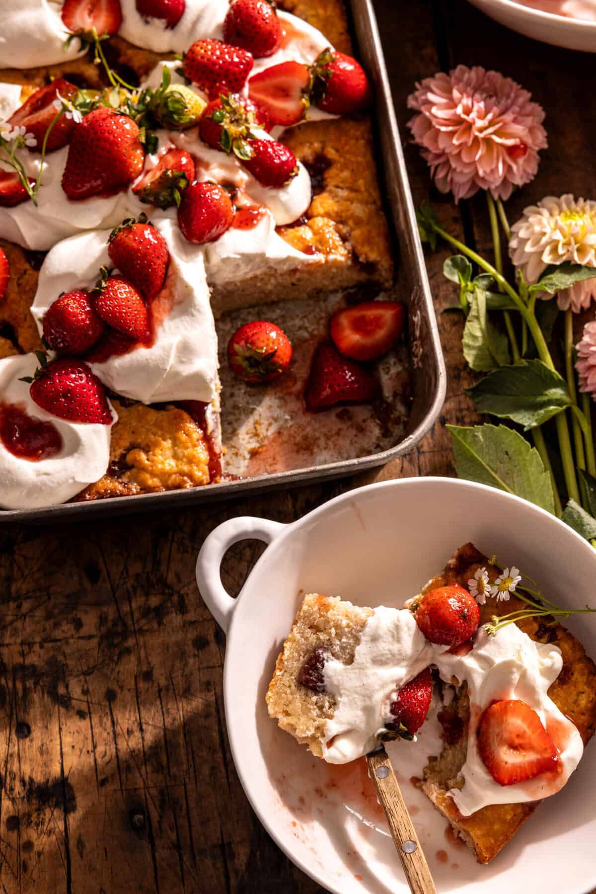 Strawberry Jam Shortcake Sheet Cake | halfbakedharvest.com