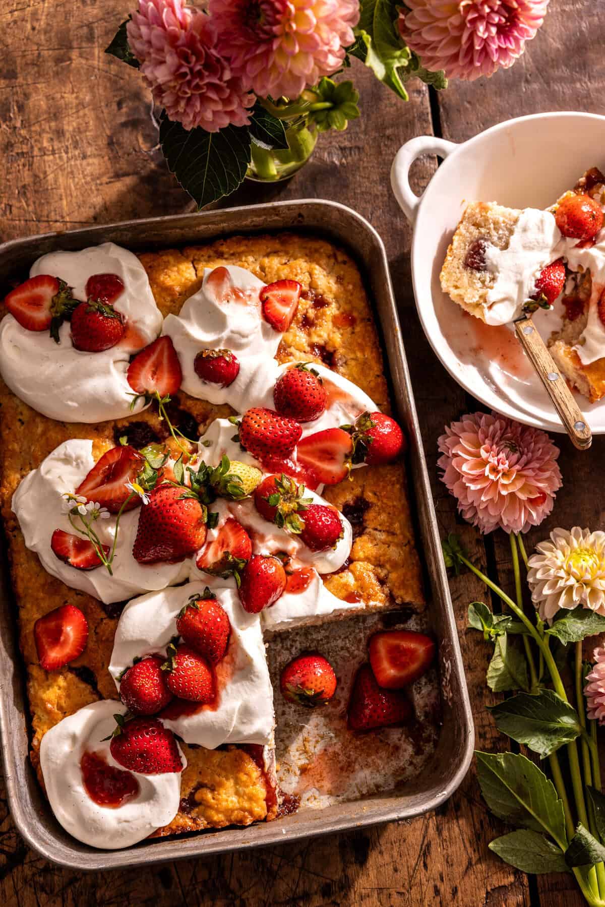 Strawberry Jam Shortcake Sheet Cake | halfbakedharvest.com