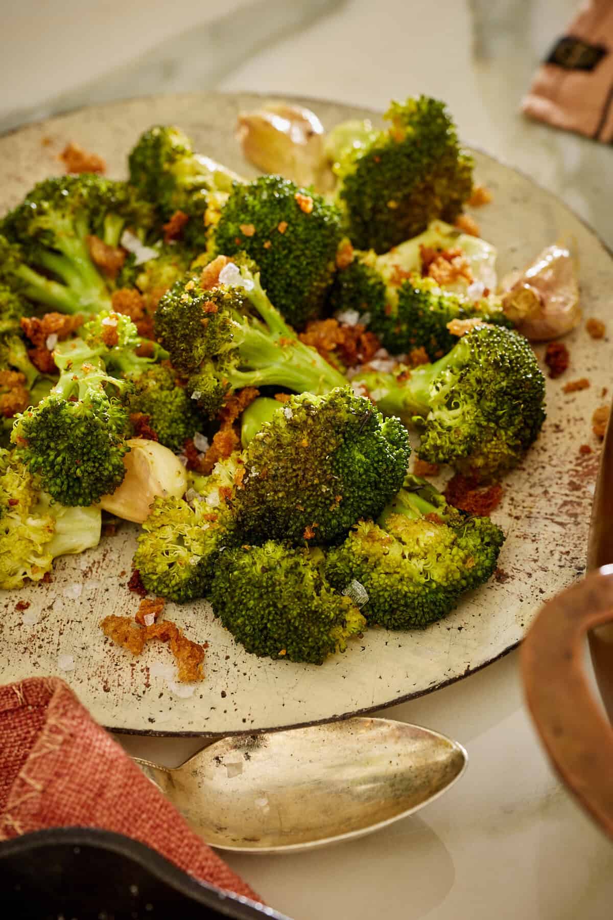 Melting Roasted Broccoli with Big Cloves of Garlic | halfbakedharvest.com